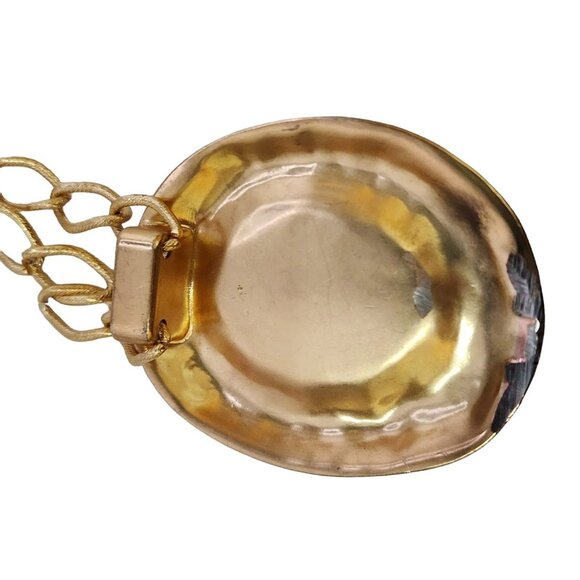 Huge Dimensional 2 Tone Hammered Statement Necklace (A4481) - Picture 3 of 3